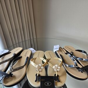 Bundle! Women's Sandals - Black, Cream, & Black w/Navy